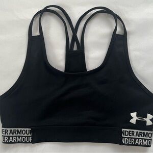 Under Armour Heat Gear Racerback Sports Bra Youth S Style 1341826 XS Black